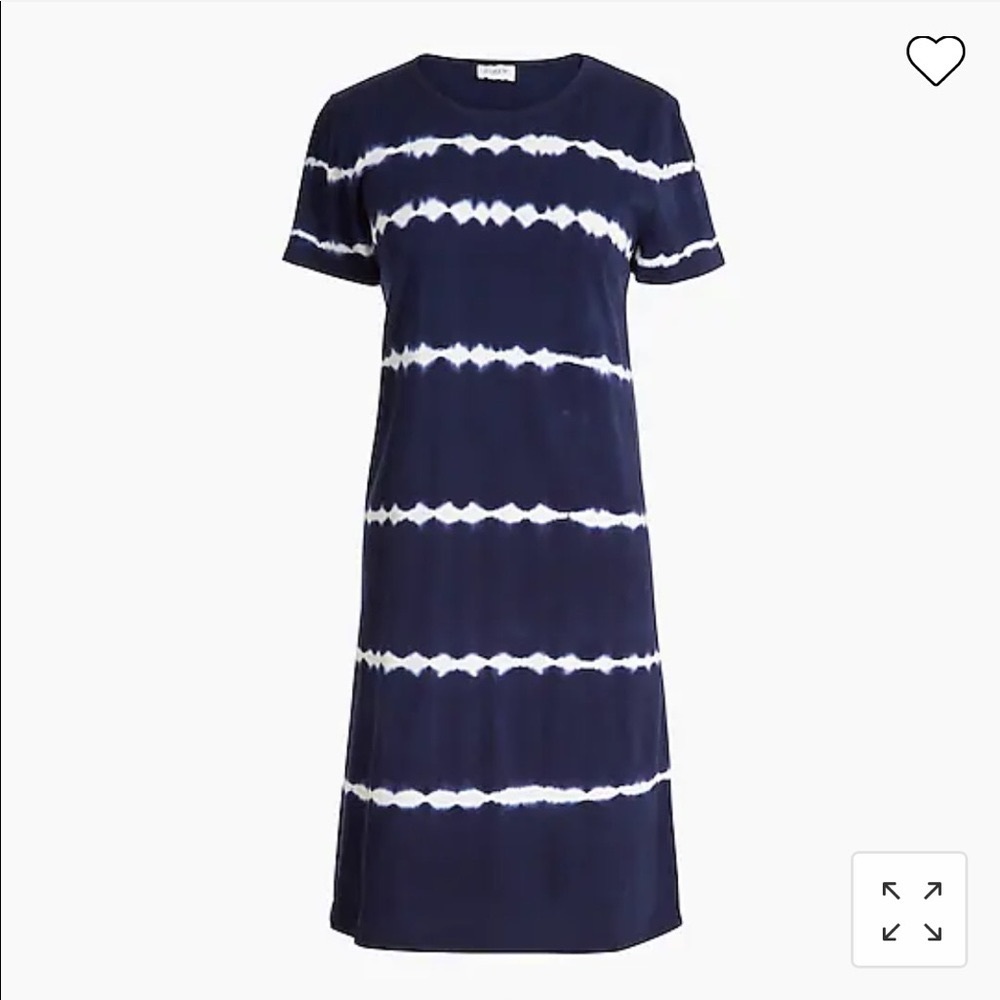 J Crew Navy Tie Dye T-Shirt Dress NWOT